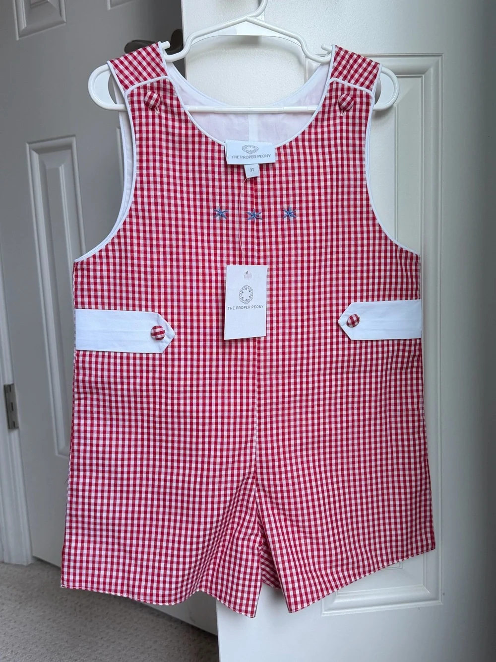NWT Liberty Red Check Jon Jon